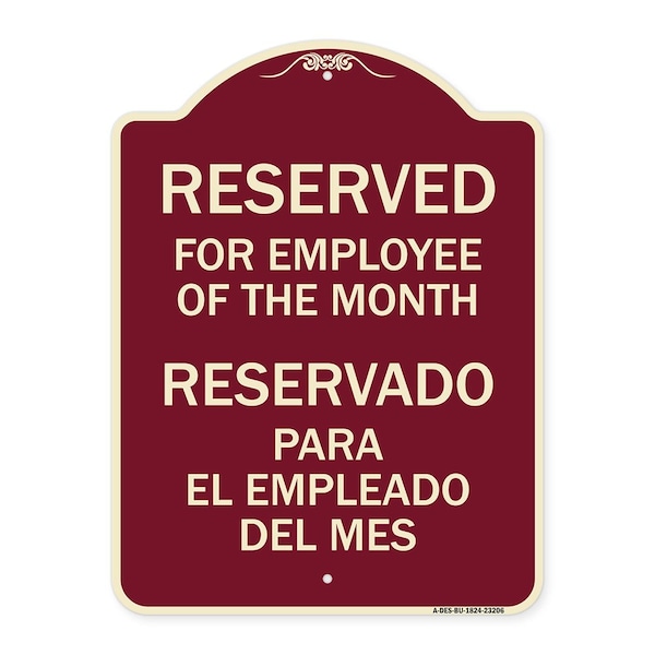 Signmission Reserved for Employee of Month Reservado Para El Empleado Del Mes Alum, 24" x 18", BU-1824-23206 A-DES-BU-1824-23206 - main